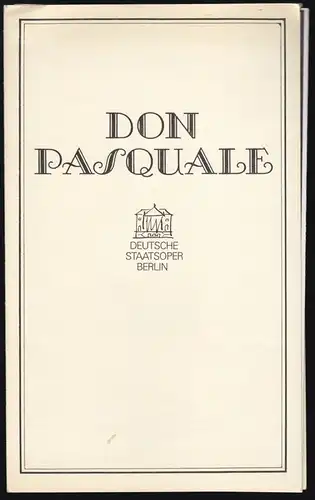 Theaterprogramm, Deutsche Staatsoper Berlin, Don Pasquale, 1975
