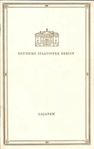 Theaterprogramm, Deutsche Staatsoper Berlin, Gajaneh, 1956