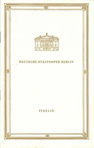 Theaterprogramm, Deutsche Staatsoper Berlin, Fidelio, 1971