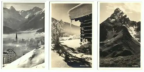 14 AK, Davos und nähere Umgebung, Fotokarten, 1928