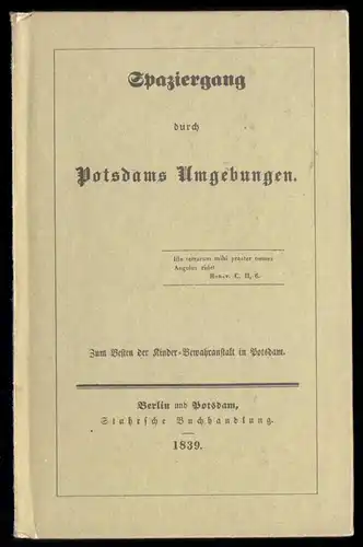 Spaziergang durch Potsdams Umgebungen, 1839, Reprint 1988