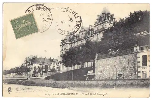 AK, La Bourboule, Grand Hotel Métropole, um 1930