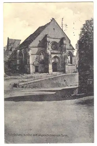 AK, Autrèches, Picardie, Kirche mit abgeschossenem Turm, Pferde-Depot, 1916