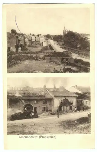 AK, Amenoncourt, Meurthe-et-Moselle, zwei Ansichten, um 1915