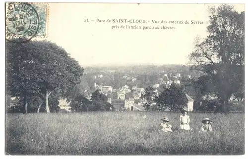 AK, Saint-Cloud, Hauts-de-Seine, Parc de Saint-Cloud, Vue, um 1912