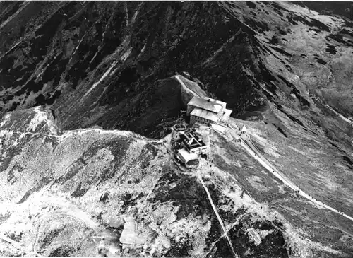 AK, Tatry, Tatra, Observatorium und Bergstation, Luftbildansicht, 1972
