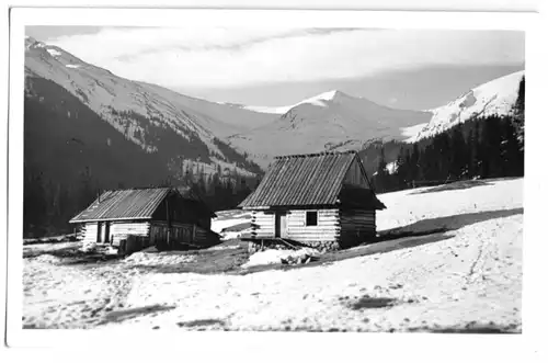 AK, Tatry, Tatra, Katalowski w dali Kasprowy Wierch i Goryczkowa, Hütten, 1955