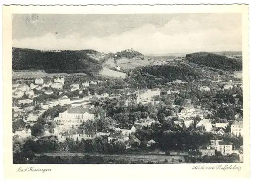 AK, Bad Kissingen, Teilansicht vom Staffelsberg, um 1948
