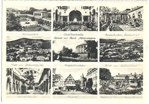 AK, Bad Kissingen, neun Abb., um 1948