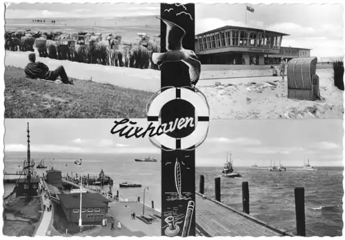 AK, Cuxhaven, vier Abb., gestaltet, um 1960
