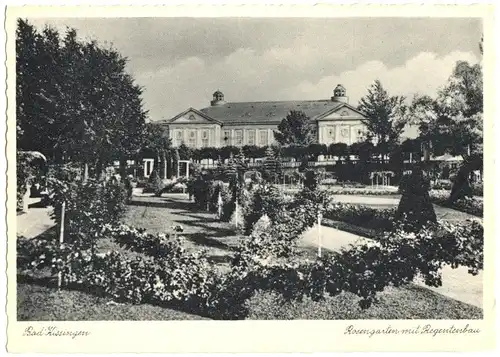 AK, Bad Kissingen, Rosengarten mit Regentenbau, um 1948