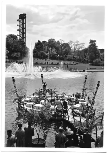 AK, Hamburg, Internationale Gartenbauausstellung 1953, Italienische Insel, 1953