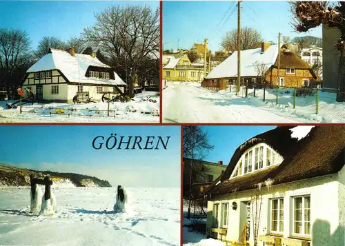 AK, Ostseebad Göhren Rügen, vier Winteransichten, 1987