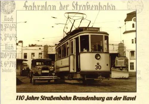 AK, Brandenburg Havel, 110 Jahre Straßenbahn 1897 - 2007, 1930er