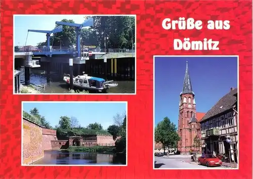 AK, Dömitz Elbe, drei Abb., gestaltet, um 1998