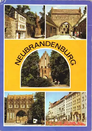 AK, Neubrandenburg, fünf Abb., gestaltet, 1987
