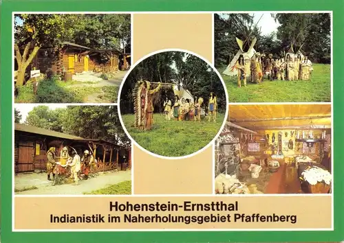 AK, Hohenstein - Ernstthal, Indianstik im Naherholungsgebiet Pfaffenberg, 1983