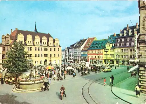 AK, Naumburg Saale, Wilhelm-Pieck-Platz mit Markttreiben, 1970