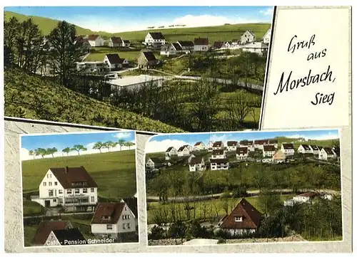 AK, Morsbach Sieg, 3 Abb., Teilansichten, ca. 1975