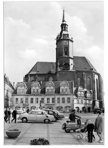 AK, Naumburg Saale, Markt und Wenzelskirche, Motorroller, Kinderwagen, 1972