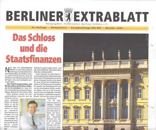 Berliner Extrablatt - Förderverein Berliner Schloss e.V., 23. Auflage, 10/2003