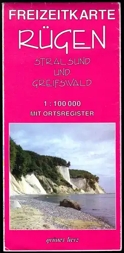Freizeitkarte, Rügen mit Stralsund und Greifswald, 1996