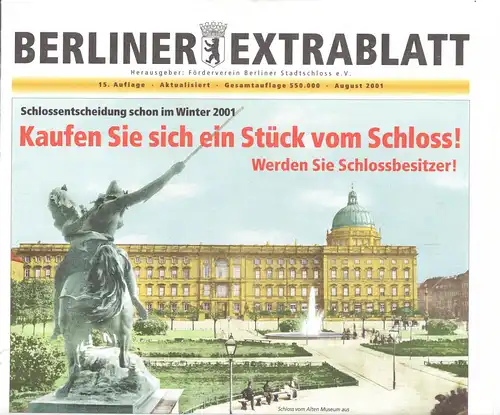 Berliner Extrablatt - Förderverein Berliner Schloss e.V., 15. Auflage, 08/2001