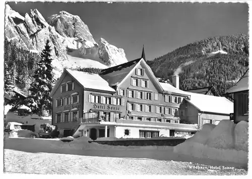 AK, Wildhaus, SG, Hotel Sonne, Winteransicht, 1963