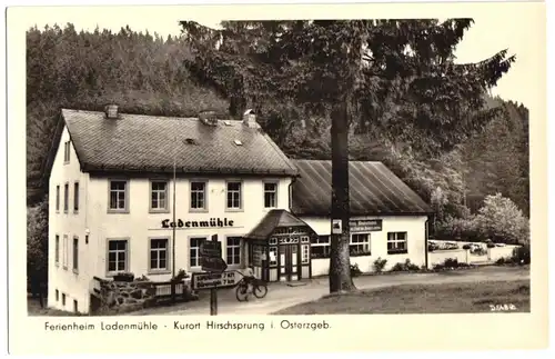 AK, Kurort Hirschsprung Osterzgeb., Ferienheim Ladenmühle, 1956