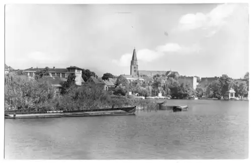 AK, Brandenburg Havel, Am Mühlendamm, Binnenschiff, 1962