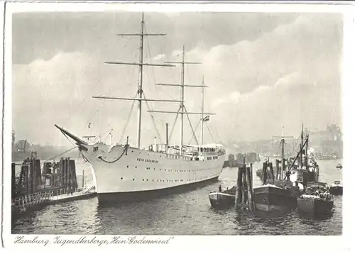 AK, Hamburg, Jugendherbergsschiff Hein Godenwind, um 1938