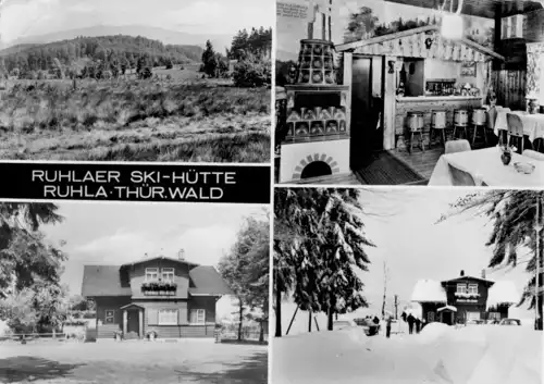 AK, Ruhla Thür. Wald, Ruhlaer Ski-Hütte, vier Abb., 1980