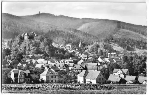 AK, Elgersburg Thür. Wald, Teilansicht mit Hohe Wartskopf, 1964