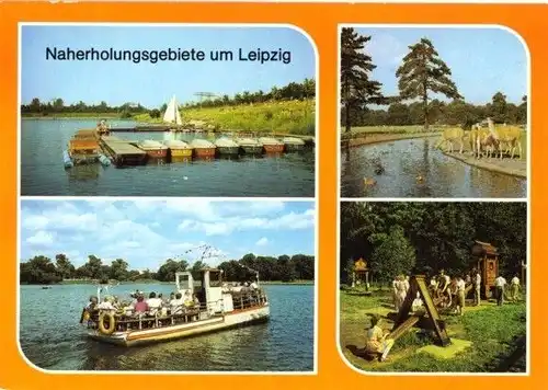 AK, Leipzig, Erholungsgebiete, 4 Abb., um 1986