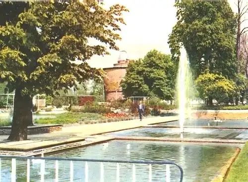 AK, Erfurt, Int. Gartenbauausstellung, Wasserspiel 1972