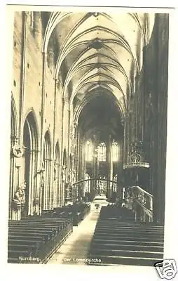 AK, Nürnberg, Inneres der Lorenzkirche, ca. 1935