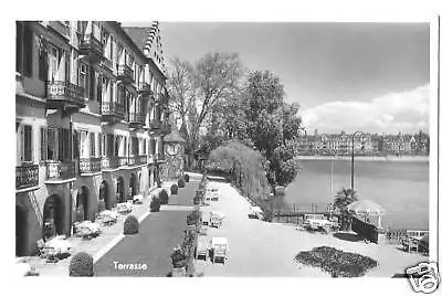 AK, Konstanz, Insel-Hotel, Terrasse, 1954