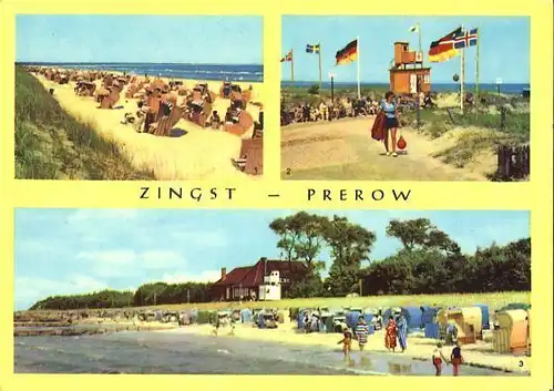 AK, Zingst / Prerow, 3 Abb., Am Strand, 1967