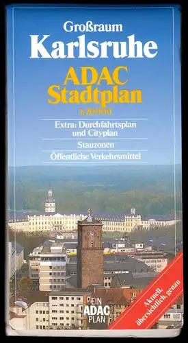 Stadtplan, ADAC Stadtplan, Großraum Karlsruhe, um 1995