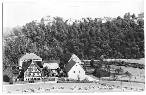 AK, Wolkenstein Erzgeb., Teilansicht, 1960
