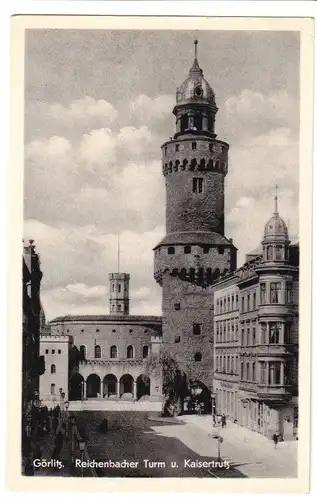 AK, Görlitz, Reichenbacher Turm und Kaisertrutz, 1954
