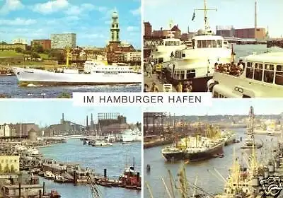 AK, Hamburg, vier Abb., Im Hamburger Hafen, ca. 1971