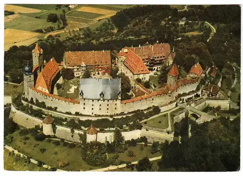 AK, Coburg, Blick auf die Veste, Luftbildansicht, um 1973