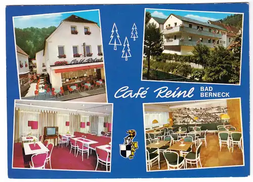 AK, Bad Berneck, Café Reinl, vier Abb., um 1978