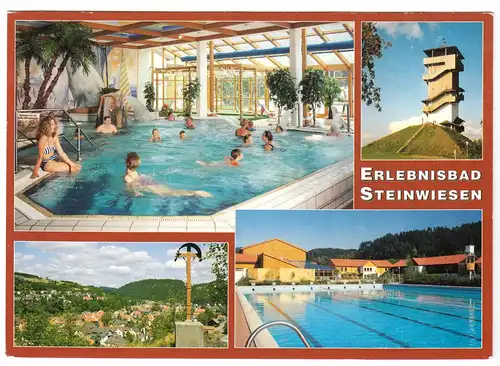 AK, Steinwiesen, Erlebnisbad, vier Abb., um 1995