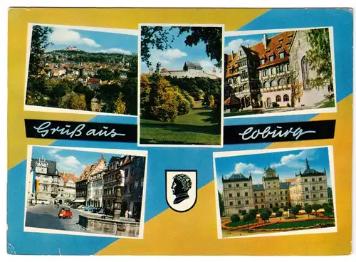AK, Coburg, fünf Abb., gestaltet, 1969