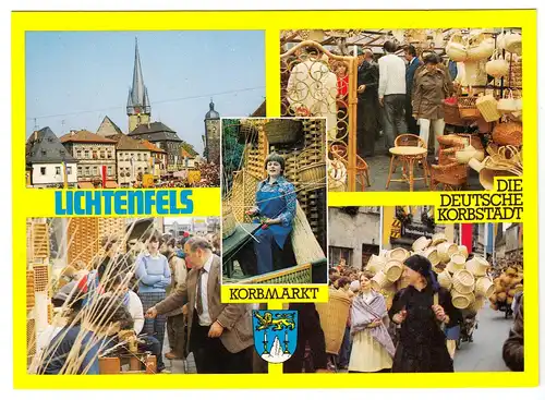 AK, Lichtenfels, Korbmarkt, fünf Abb., um 1985