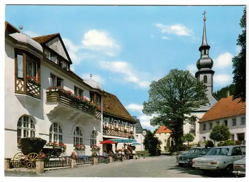 AK, Wirsberg, Straßenpartie mit Hotel Post, um 1974