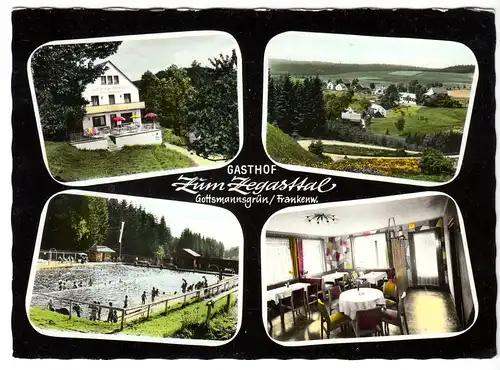 AK, Gottsmannsgrün Frankenwald, Gasthof "Zum Zegasttal", vier Abb., um 1970