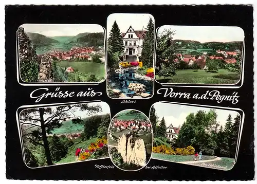 AK, Vorra a.d. Pegnitz, sechs Abb., gestaltet, 1965